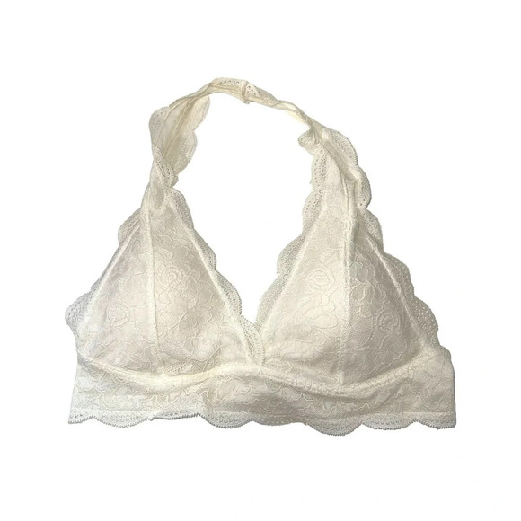 Aeropostale Live Love Dream Cream Allover Lace Halter Bralette Medium Women’s - Picture 1 of 8